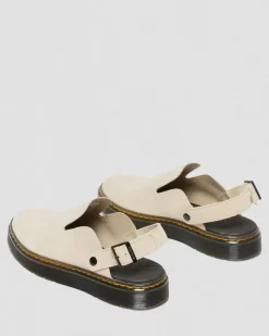 Dr. Martens Last Chance Styles|Last Chance Styles*Carlson Suede Casual Slingback Mules in Sand Sand — E.H.Suede