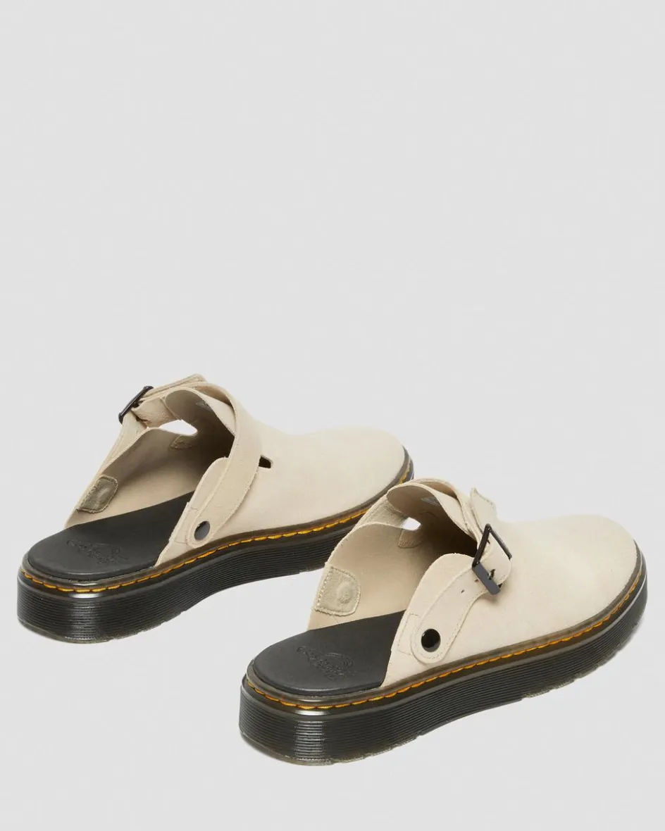 Dr. Martens Last Chance Styles|Last Chance Styles*Carlson Suede Casual Slingback Mules in Sand Sand — E.H.Suede