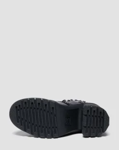 Dr. Martens Ankle Boots|Boots*CHESNEY STUDDED BUTTERO LEATHER FLARE HEEL BOOTS in Black Buttero BLACK BUTTERO — Buttero