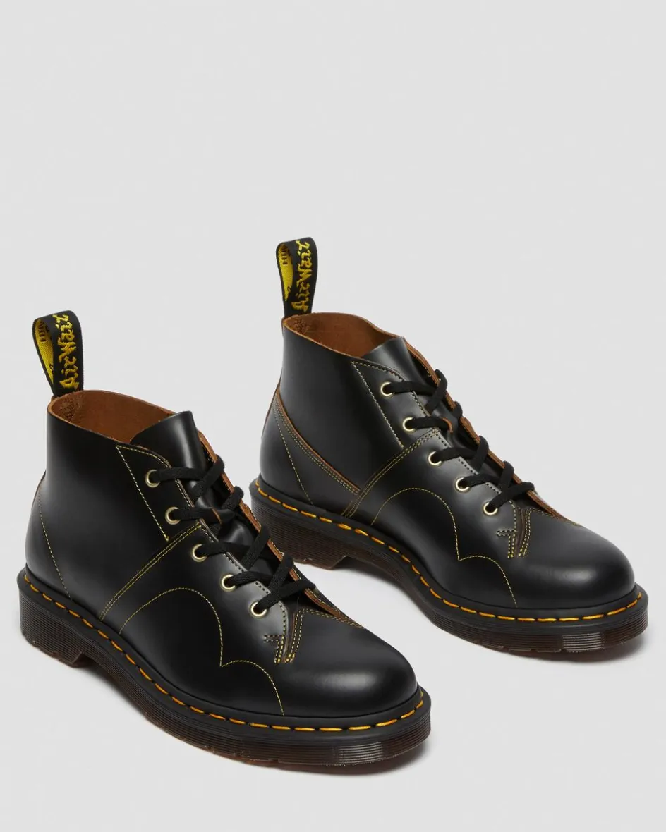 Dr. Martens Originals|Boots*Church Vintage Monkey Boots in Black Black — Vintage Smooth