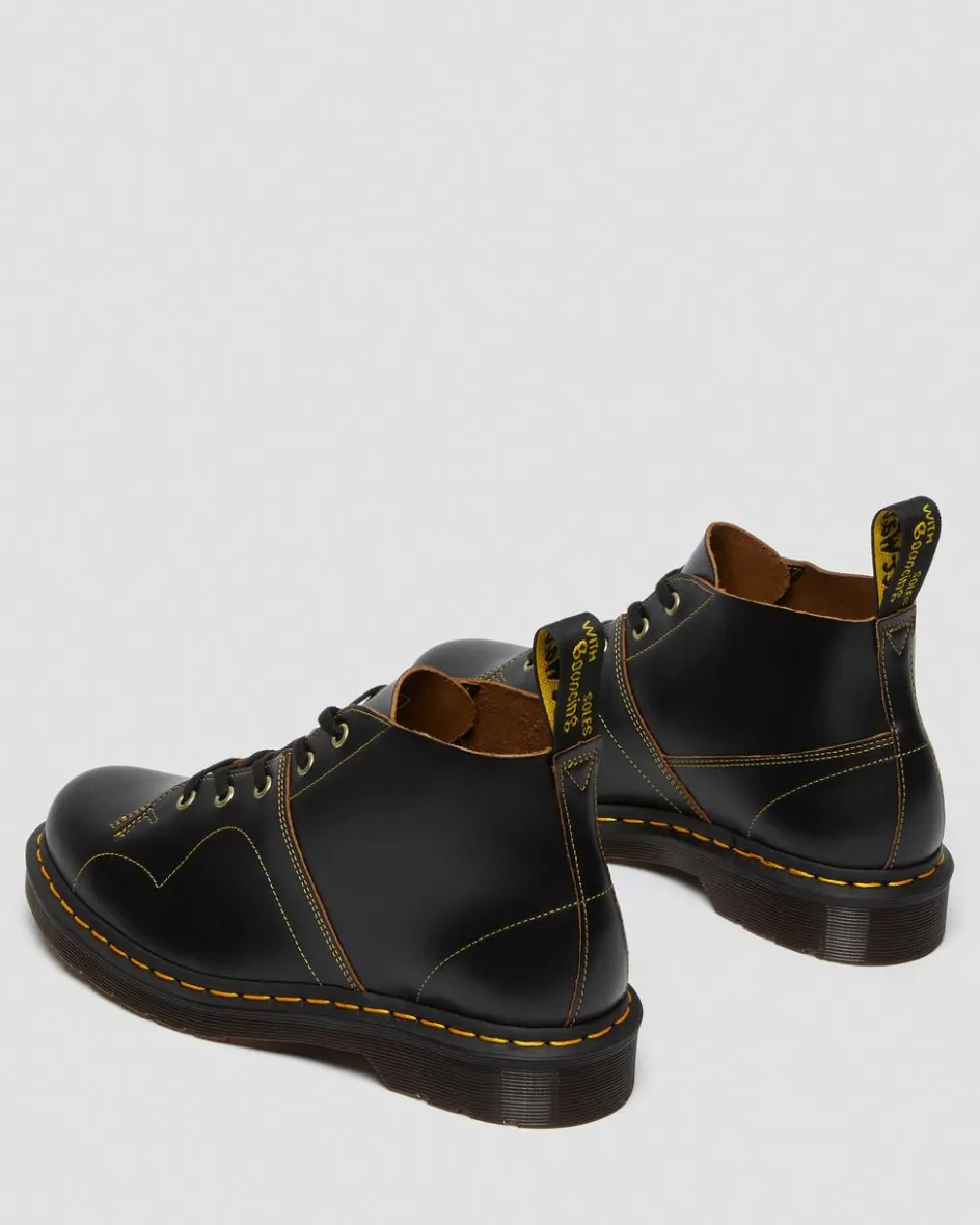 Dr. Martens Originals|Boots*Church Vintage Monkey Boots in Black Black — Vintage Smooth