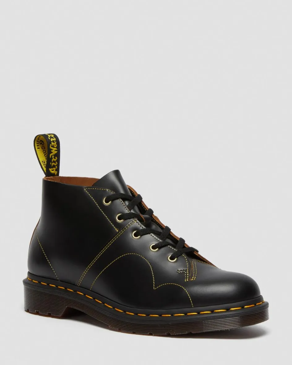 Dr. Martens Originals|Boots*Church Vintage Monkey Boots in Black Black — Vintage Smooth