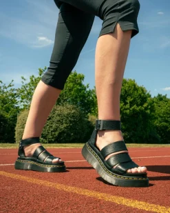 Dr. Martens Mother'S Day Gifts|Spring Sandals*Clarissa II Women's Leather Platform Sandals in Black Milled Nappa BLACK MILLED NAPPA — Milled Nappa