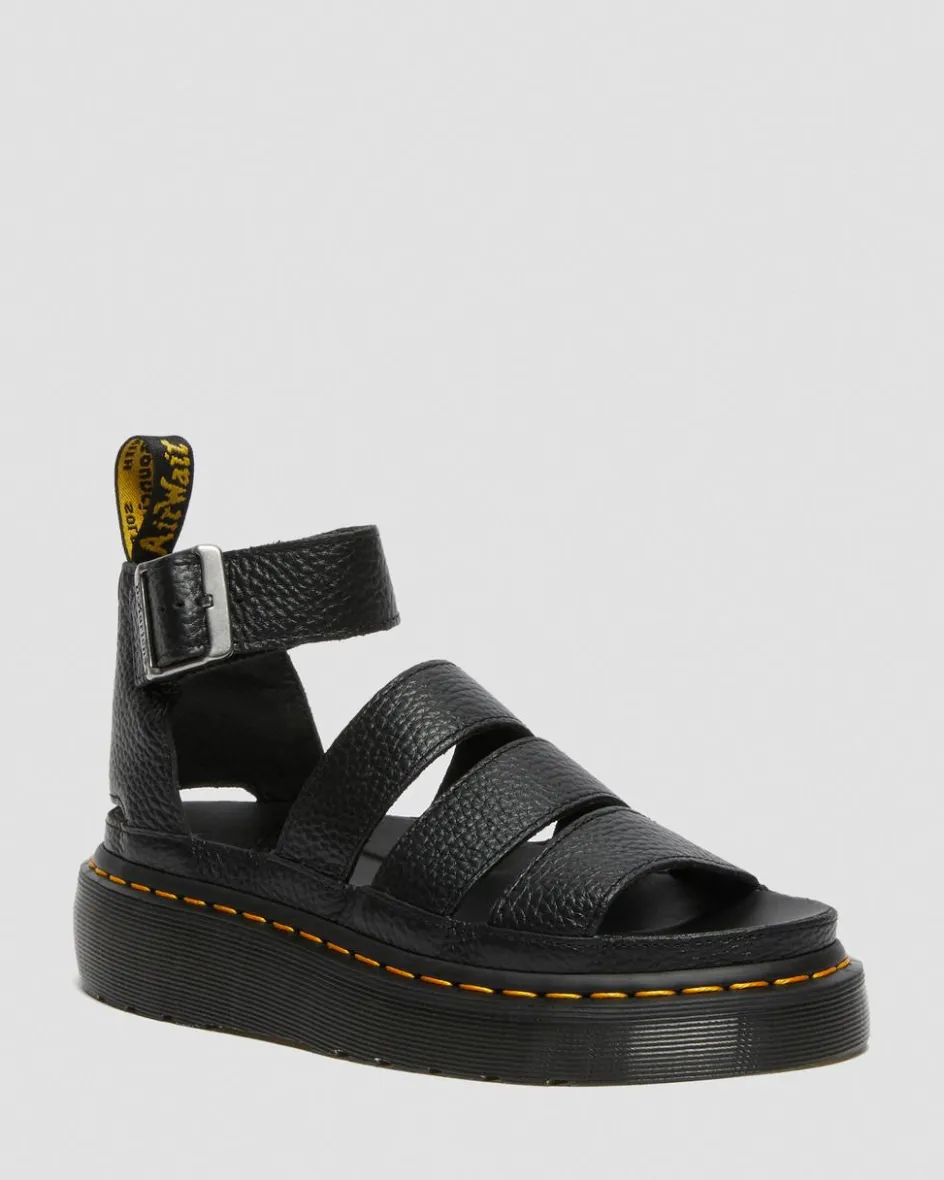 Dr. Martens Mother'S Day Gifts|Spring Sandals*Clarissa II Women's Leather Platform Sandals in Black Milled Nappa BLACK MILLED NAPPA — Milled Nappa