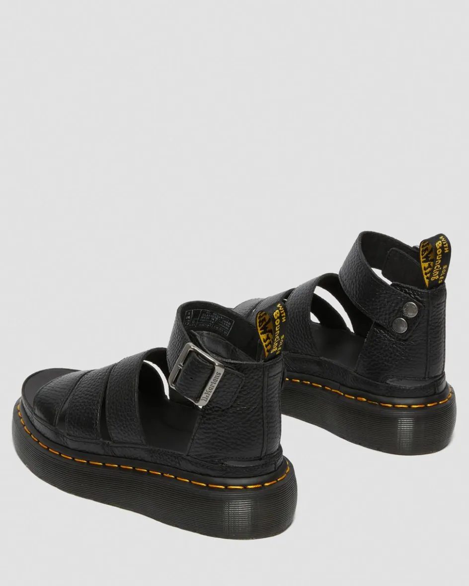 Dr. Martens Mother'S Day Gifts|Spring Sandals*Clarissa II Women's Leather Platform Sandals in Black Milled Nappa BLACK MILLED NAPPA — Milled Nappa