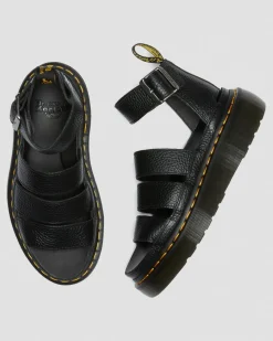 Dr. Martens Mother'S Day Gifts|Spring Sandals*Clarissa II Women's Leather Platform Sandals in Black Milled Nappa BLACK MILLED NAPPA — Milled Nappa