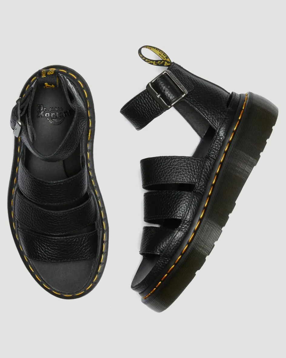 Dr. Martens Mother'S Day Gifts|Spring Sandals*Clarissa II Women's Leather Platform Sandals in Black Milled Nappa BLACK MILLED NAPPA — Milled Nappa