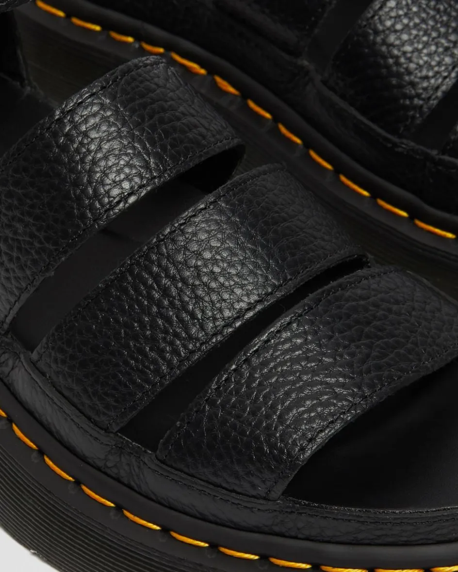 Dr. Martens Mother'S Day Gifts|Spring Sandals*Clarissa II Women's Leather Platform Sandals in Black Milled Nappa BLACK MILLED NAPPA — Milled Nappa