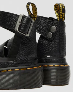 Dr. Martens Mother'S Day Gifts|Spring Sandals*Clarissa II Women's Leather Platform Sandals in Black Milled Nappa BLACK MILLED NAPPA — Milled Nappa