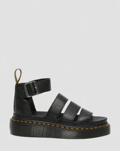 Dr. Martens Mother'S Day Gifts|Spring Sandals*Clarissa II Women's Leather Platform Sandals in Black Milled Nappa BLACK MILLED NAPPA — Milled Nappa