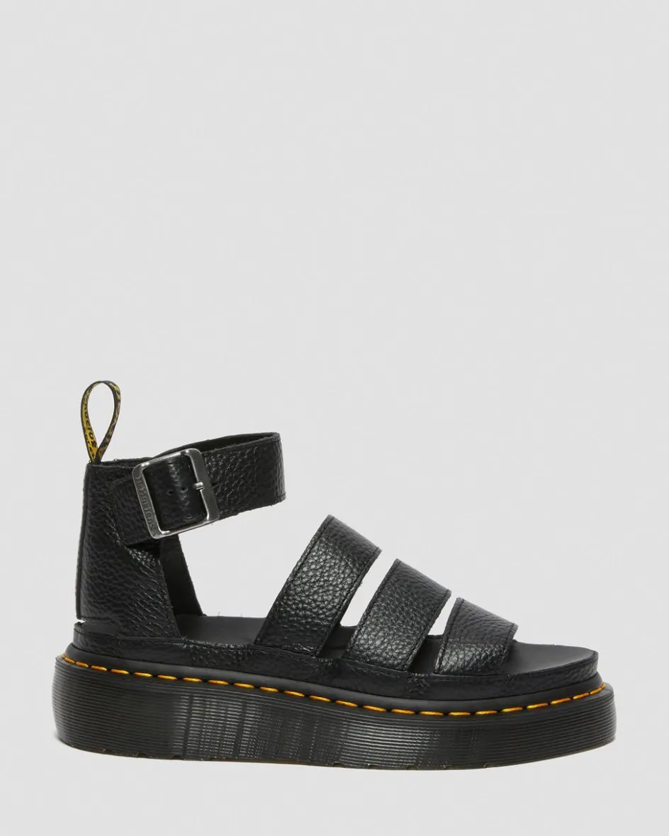Dr. Martens Mother'S Day Gifts|Spring Sandals*Clarissa II Women's Leather Platform Sandals in Black Milled Nappa BLACK MILLED NAPPA — Milled Nappa