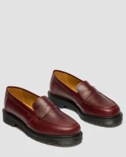 Dr. Martens Shoes|New And Featured*Delapre Penny Loafers in Burgundy Burgundy — Classic Calf