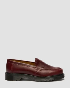 Dr. Martens Shoes|New And Featured*Delapre Penny Loafers in Burgundy Burgundy — Classic Calf