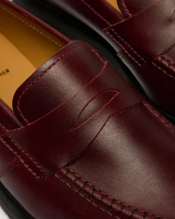Dr. Martens Shoes|New And Featured*Delapre Penny Loafers in Burgundy Burgundy — Classic Calf