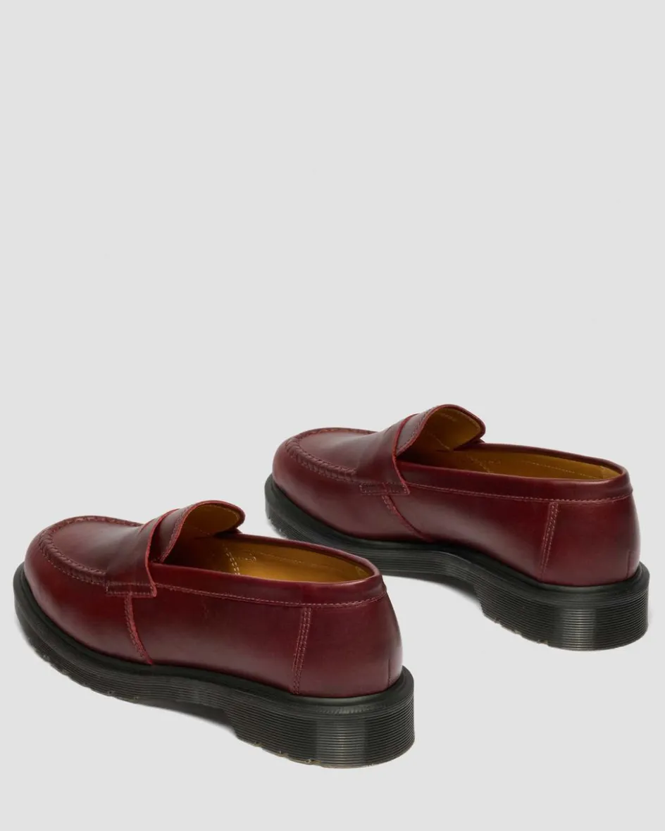 Dr. Martens Shoes|New And Featured*Delapre Penny Loafers in Burgundy Burgundy — Classic Calf