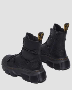 Dr. Martens Ankle Boots|Boots*DMXL 8-eye leather boots in Black Black — Lunar+Rubber Grained Leather