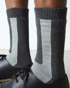 Dr. Martens Accessories|Accessories*Double Doc Cotton Blend Socks in Black Black+White — Cotton Blend