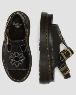 Dr. Martens Sandals|New And Featured*Dunnet Flower Full Grain Leather Sandals in Black Black — AR Rogue