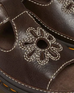 Dr. Martens New And Featured|Sandals*Dunnet Flower Full Grain Leather Sandals in Brown Brown — AR Rogue