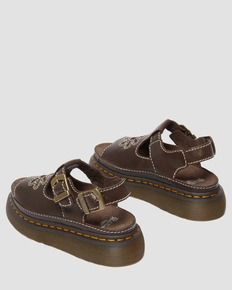 Dr. Martens New And Featured|Sandals*Dunnet Flower Full Grain Leather Sandals in Brown Brown — AR Rogue