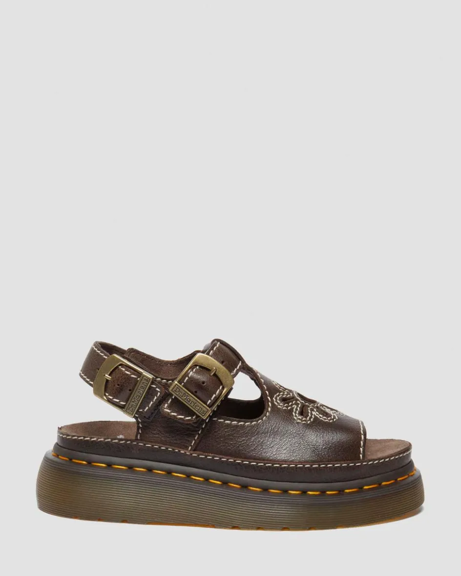 Dr. Martens New And Featured|Sandals*Dunnet Flower Full Grain Leather Sandals in Brown Brown — AR Rogue