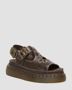 Dr. Martens New And Featured|Sandals*Dunnet Flower Full Grain Leather Sandals in Brown Brown — AR Rogue