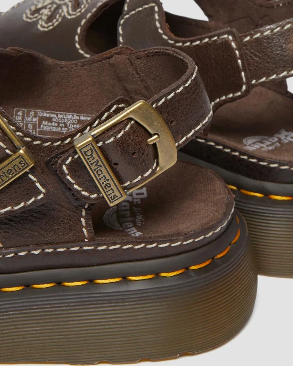 Dr. Martens New And Featured|Sandals*Dunnet Flower Full Grain Leather Sandals in Brown Brown — AR Rogue