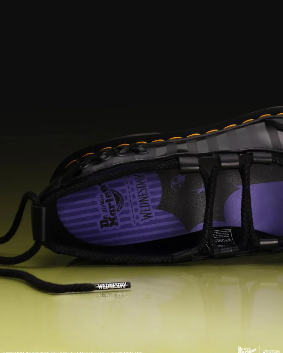 Dr. Martens Collaborations|Collaborations*Elphie II Wednesday Shoes in Black Black — Smooth Leather