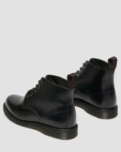 Dr. Martens Last Chance Styles*Emmeline Smooth Lace Up Boots in Black Black — Polished Smooth