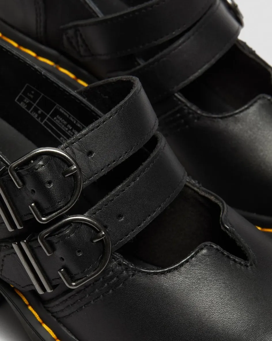 Dr. Martens Shoes|Platform Shoes*Eviee Sendal Leather Heeled Shoes in Black Black — Sendal