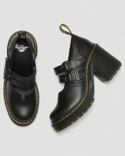 Dr. Martens Shoes|Platform Shoes*Eviee Sendal Leather Heeled Shoes in Black Black — Sendal