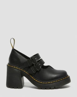 Dr. Martens Shoes|Platform Shoes*Eviee Sendal Leather Heeled Shoes in Black Black — Sendal
