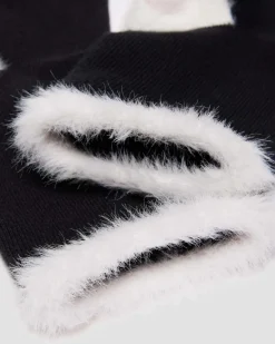 Dr. Martens Last Chance Styles|Last Chance Styles*FAUX FUR ORGANIC COTTON BLEND SOCKS in Black Black+White — Organic Cotton Blend
