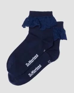 Dr. Martens Last Chance Styles|Last Chance Styles*Frill Organic Cotton Blend Socks in Midnight Blue MIDNIGHT BLUE — Organic Cotton Blend