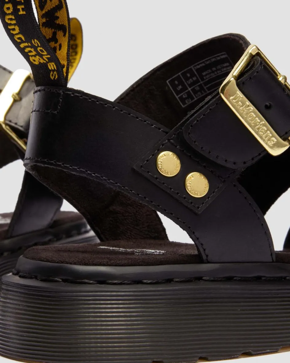Dr. Martens New And Featured|Sandals*Gryphon Atlas Leather Gladiator Sandals in Black Atlas BLACK ATLAS — Atlas