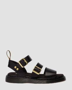 Dr. Martens New And Featured|Sandals*Gryphon Atlas Leather Gladiator Sandals in Black Atlas BLACK ATLAS — Atlas