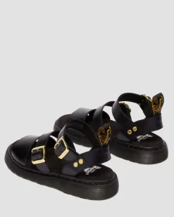 Dr. Martens New And Featured|Sandals*Gryphon Atlas Leather Gladiator Sandals in Black Atlas BLACK ATLAS — Atlas