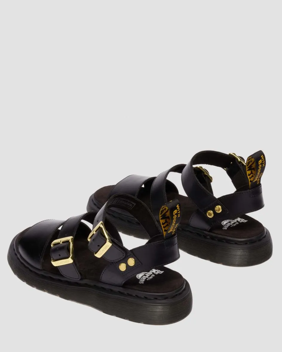 Dr. Martens New And Featured|Sandals*Gryphon Atlas Leather Gladiator Sandals in Black Atlas BLACK ATLAS — Atlas