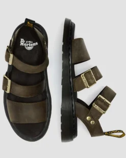 Dr. Martens Sandals|New And Featured*Gryphon Leather Gladiator Sandals in Olive Olive — Wyoming