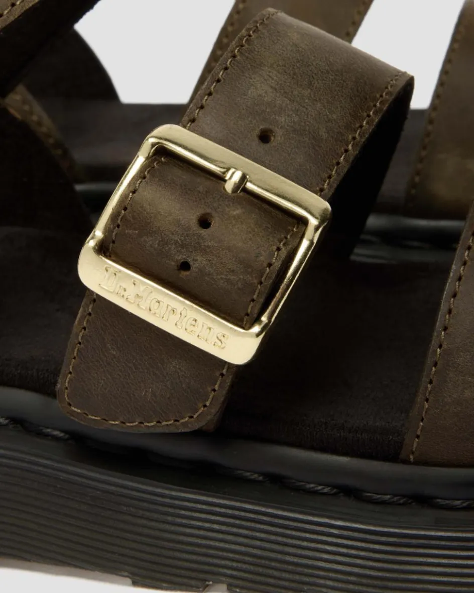 Dr. Martens Sandals|New And Featured*Gryphon Leather Gladiator Sandals in Olive Olive — Wyoming