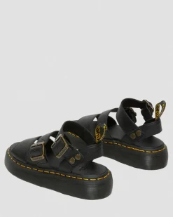 Dr. Martens Mother'S Day Gifts|Spring Sandals*Gryphon Pisa Leather Platform Sandals in Black Black — Pisa