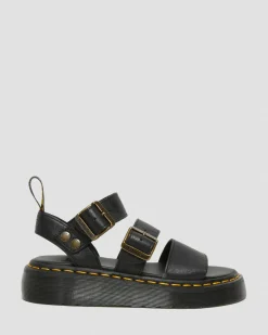 Dr. Martens Mother'S Day Gifts|Spring Sandals*Gryphon Pisa Leather Platform Sandals in Black Black — Pisa
