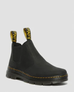 Dr. Martens Boots|Chelsea Boots*Hardie II Leather Chelsea Work Boots in Black Black — Pit Quarter