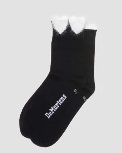 Dr. Martens Last Chance Styles|Last Chance Styles*Heart Detail Cotton Blend Socks in Black Black — Organic Cotton Blend