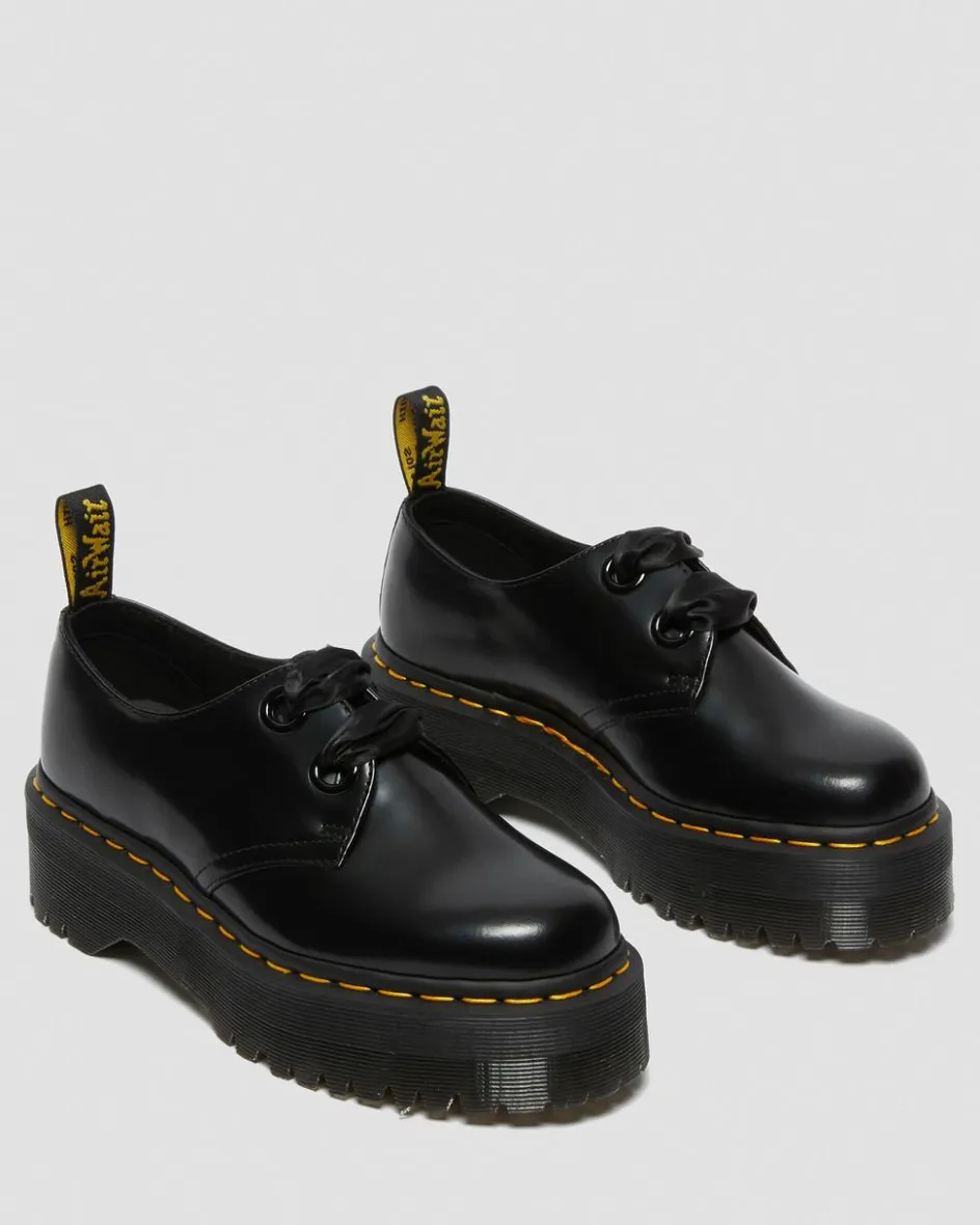 Dr. Martens Mother'S Day Gifts|Shoes*Holly Women's Leather Platform Shoes in Black Buttero BLACK BUTTERO — Buttero