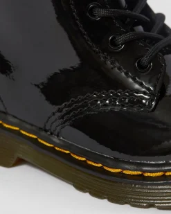 Dr. Martens Infant & 0-1 Years*Infant 1460 Patent Leather Lace Up Boots in Black Black — Patent Lamper