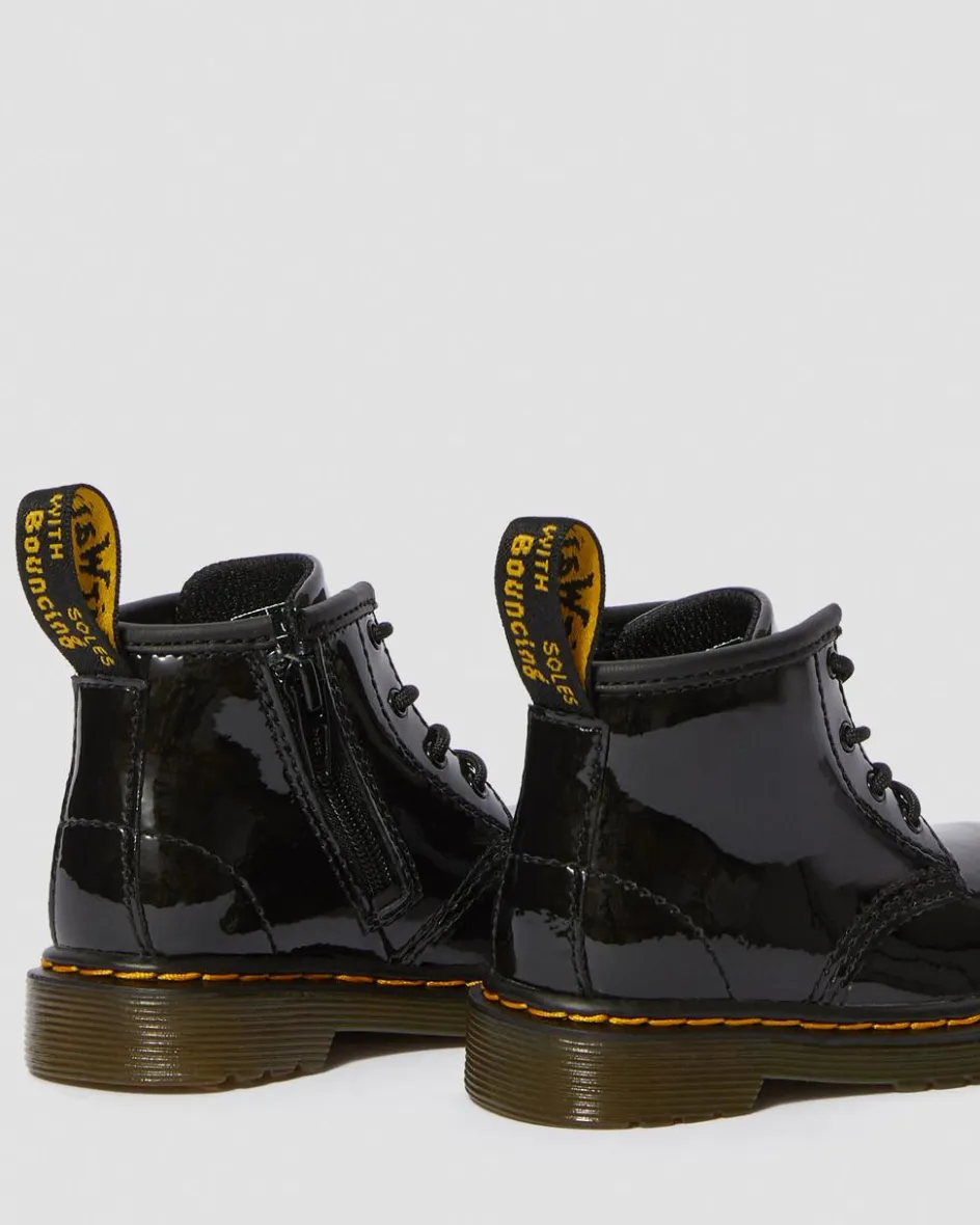Dr. Martens Infant & 0-1 Years*Infant 1460 Patent Leather Lace Up Boots in Black Black — Patent Lamper