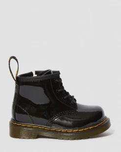 Dr. Martens Infant & 0-1 Years*Infant 1460 Patent Leather Lace Up Boots in Black Black — Patent Lamper