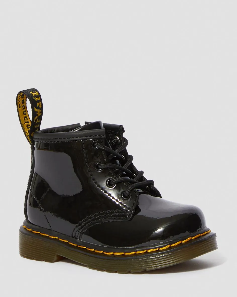 Dr. Martens Infant & 0-1 Years*Infant 1460 Patent Leather Lace Up Boots in Black Black — Patent Lamper