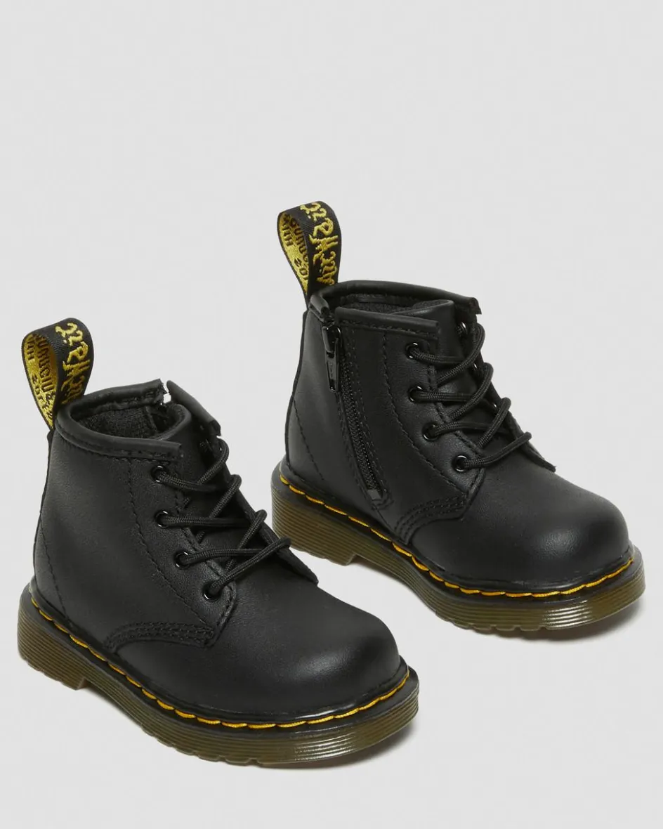 Dr. Martens Infant & 0-1 Years*Infant 1460 Softy T Leather Lace Up Boots in Black Black — Softy T